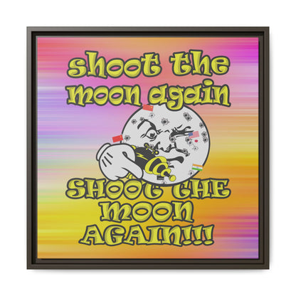 shoot the moon again - framed canvas art (color blur)