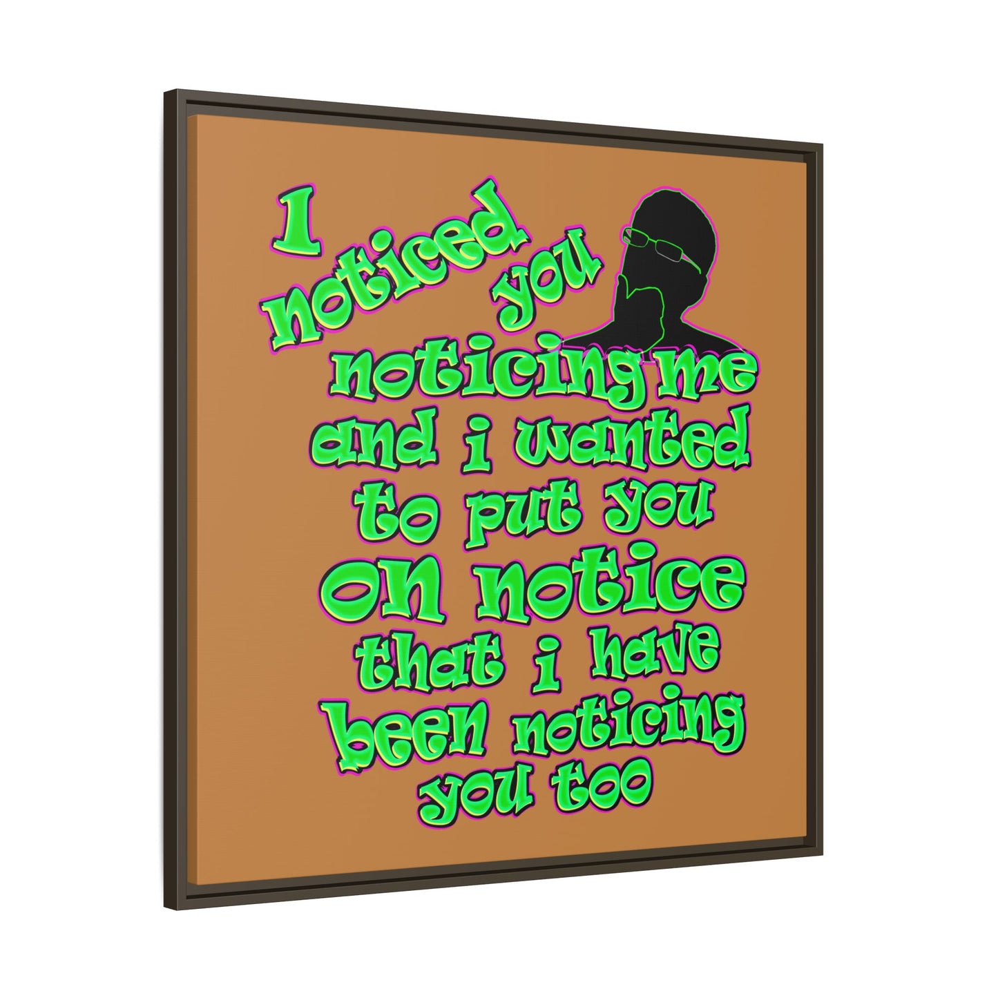 noticed you noticing - framed canvas art (light brown)