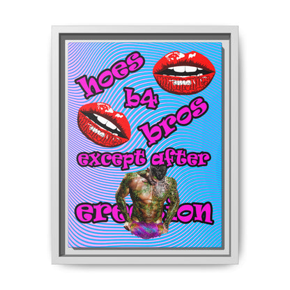 hoes b4 bros - framed canvas art (light blue-purple wave)