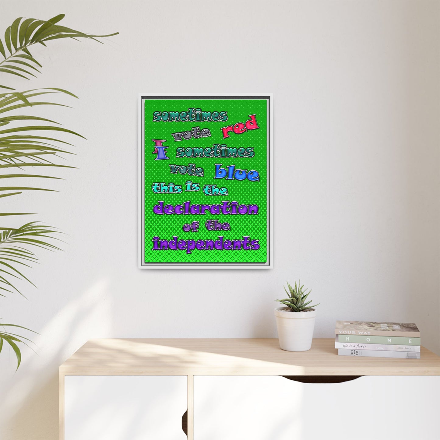 declaration of the independents - framed canvas art (logo green)