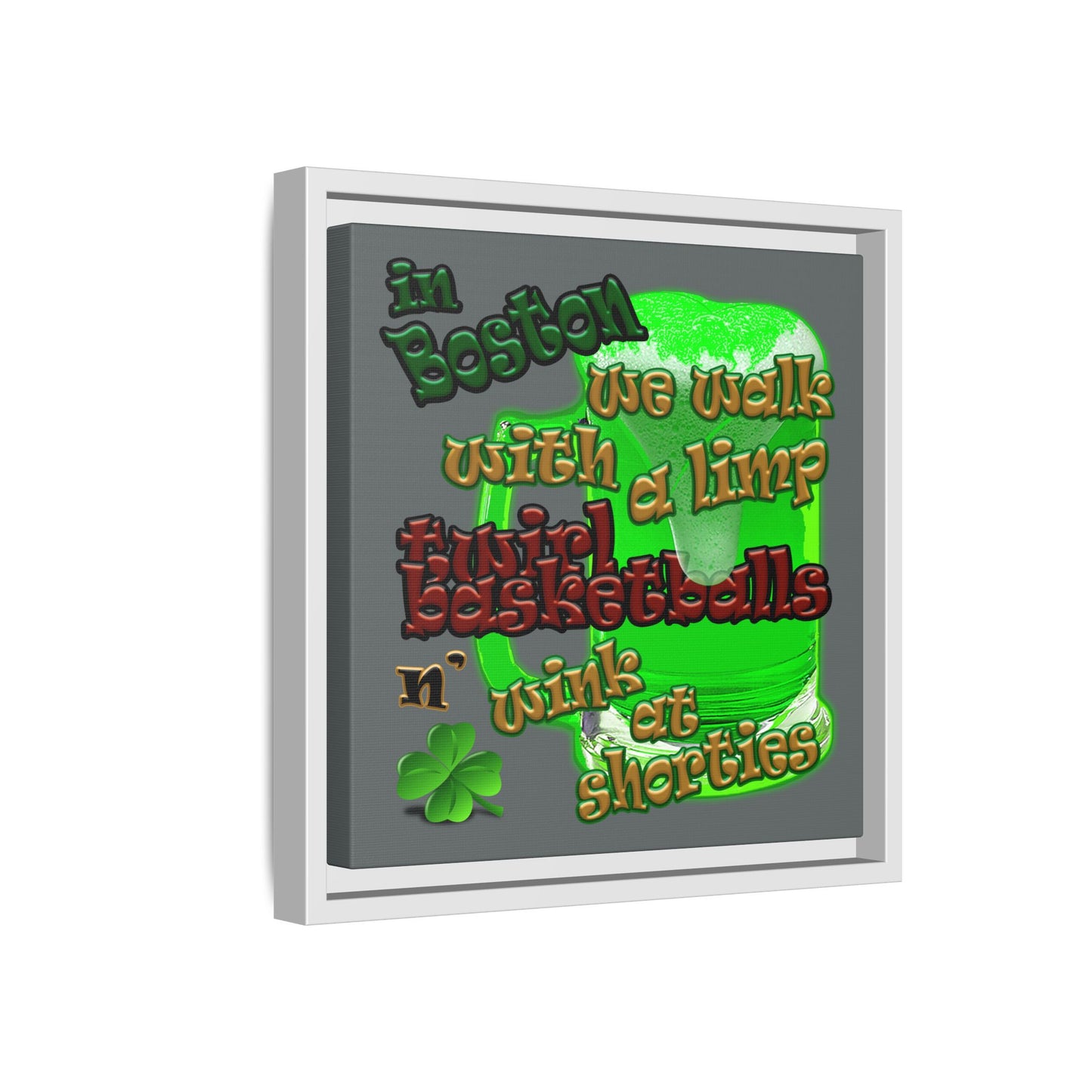 celtics logo - framed canvas art (dark grey)