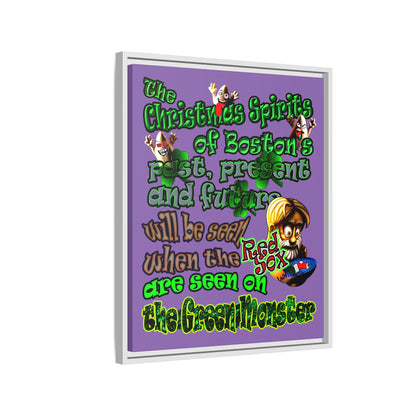 christmas spirits of boston - framed canvas art (light purple)