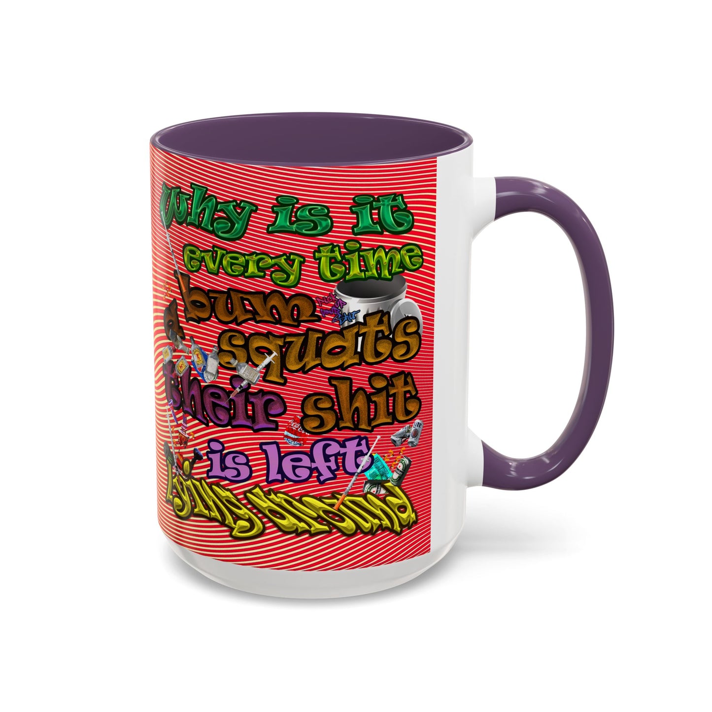the bum's shit - Accent Mug (yellow-orange wave)
