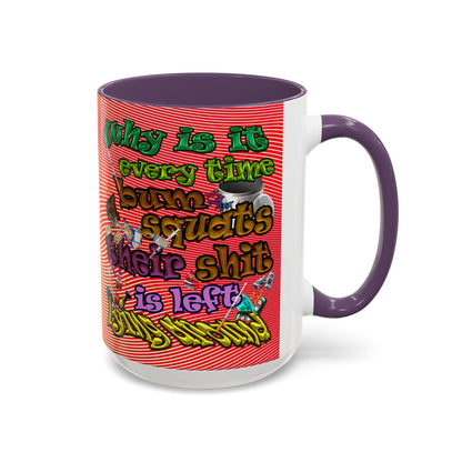 the bum's shit - Accent Mug (yellow-orange wave)