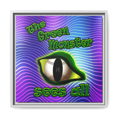 green monster - framed canvas art (purple wave)