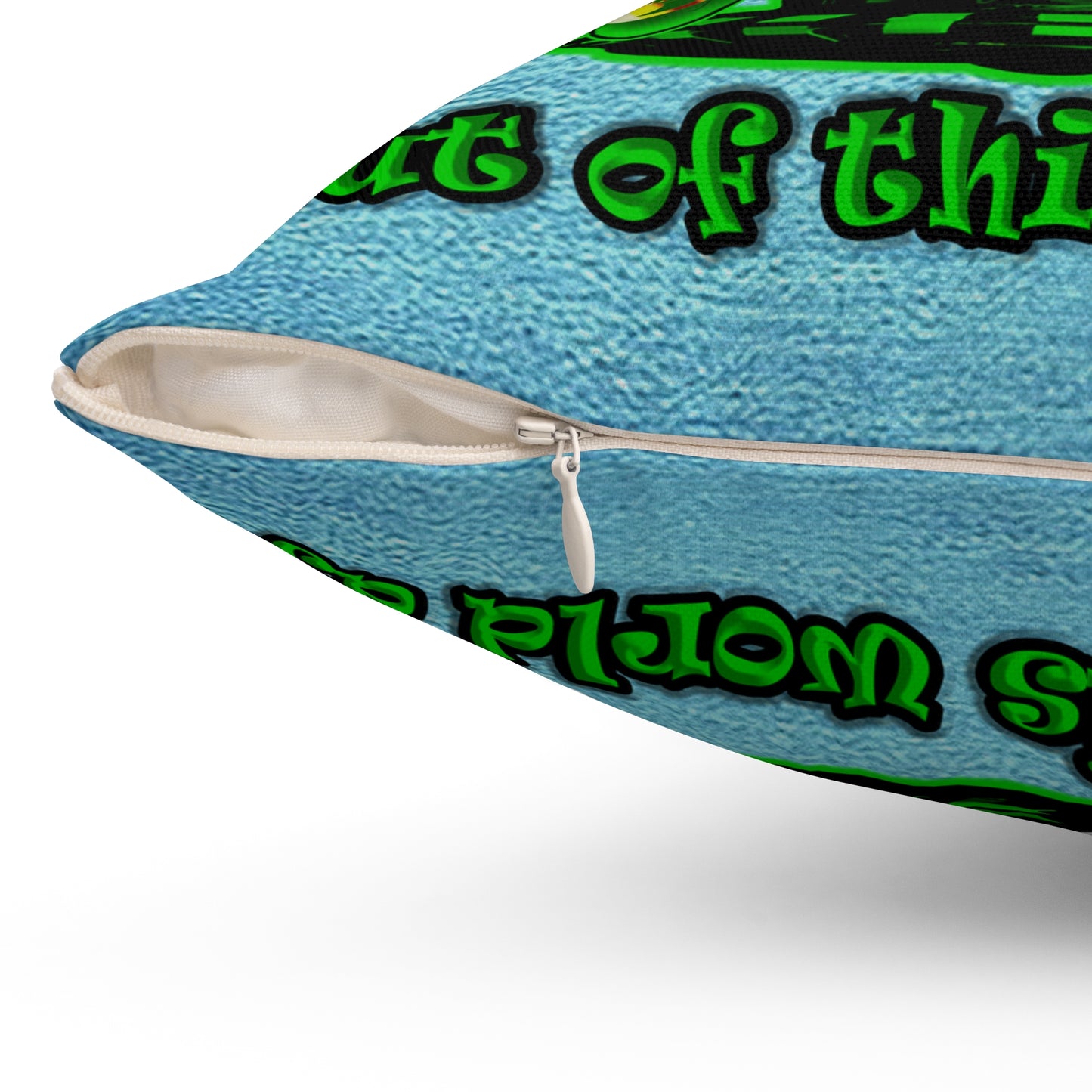 disc jockey - Spun Polyester Square Pillow - (faded dark blue)