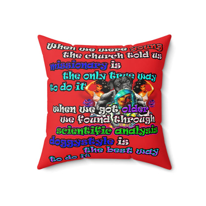 doggystyle - Faux Suede Square Pillow - (red)