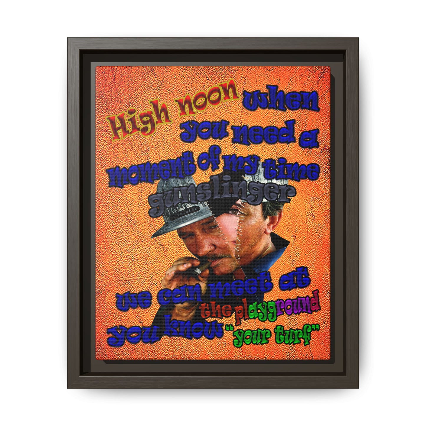 high noon - framed canvas art (burnt orange)