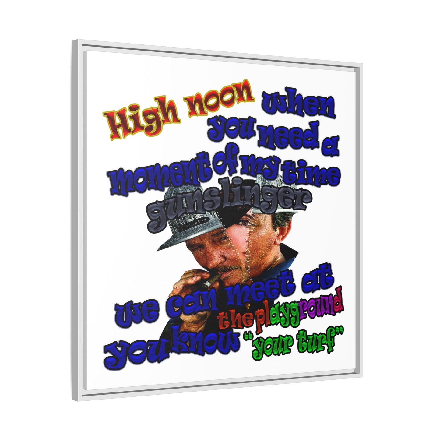 high noon - framed canvas art (white)