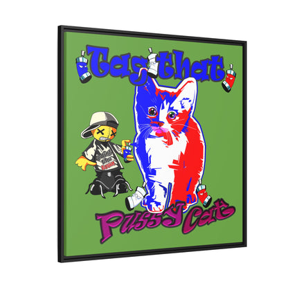 tag that - framed canvas art (green)