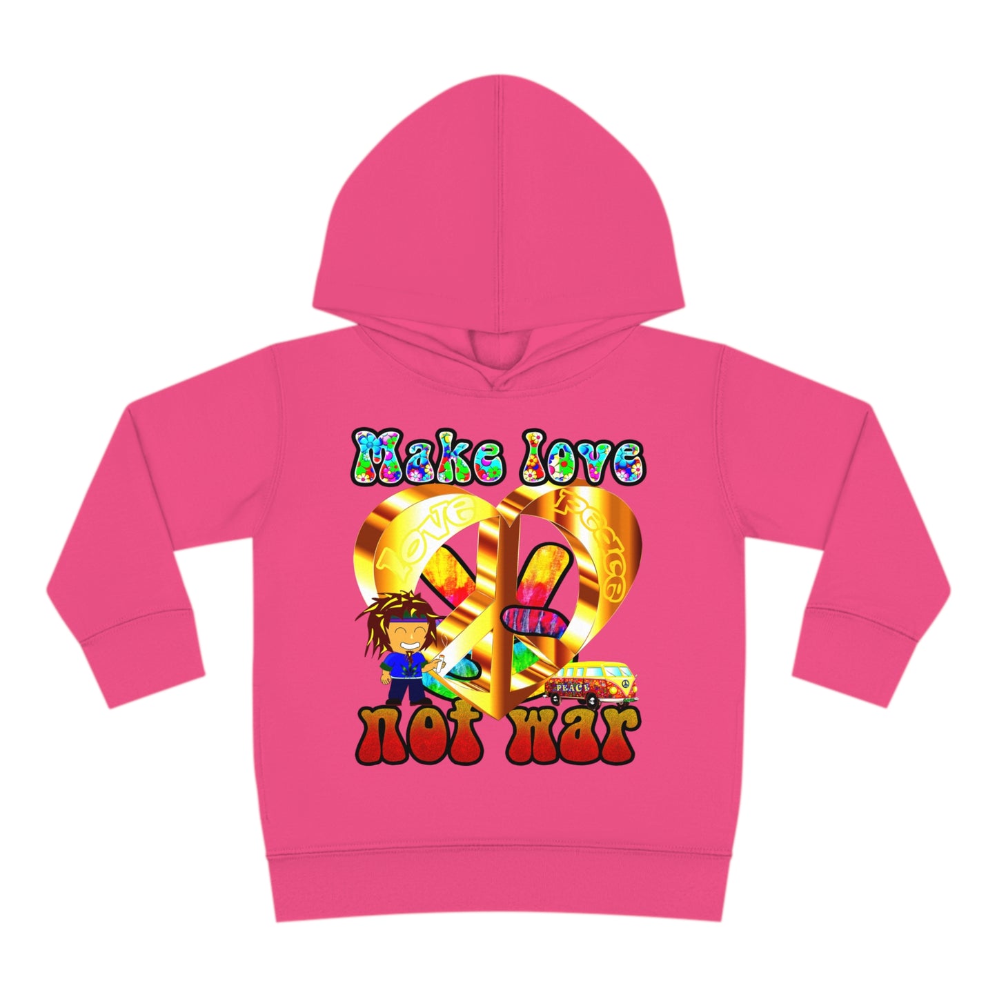 love peace - Toddler Pullover Fleece Hoodie
