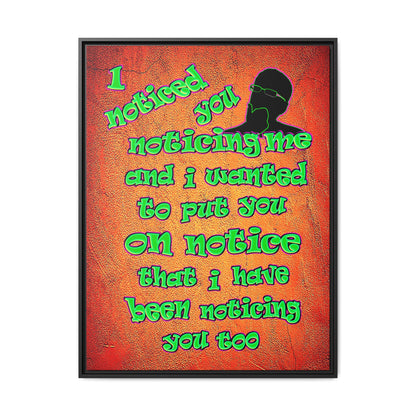 noticed you noticing - framed canvas art (burnt orange)