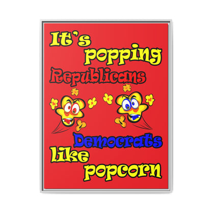 popping like popcorn - framed canvas art (red)