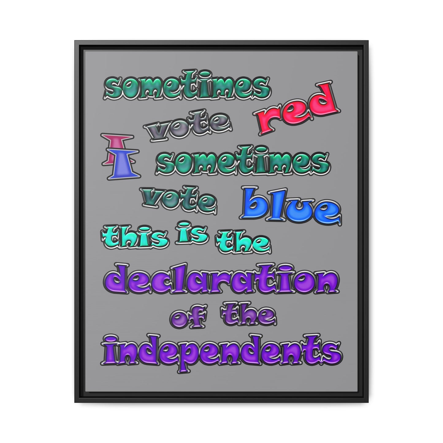 declaration of the independents - framed canvas art (grey)