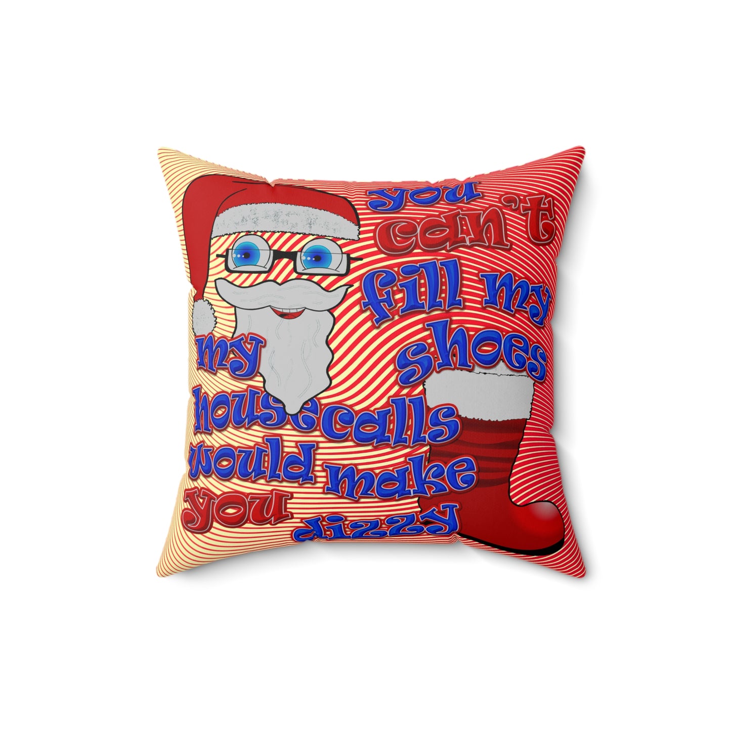santa's shoes - Spun Polyester Square Pillow - (yellow-orange wave)