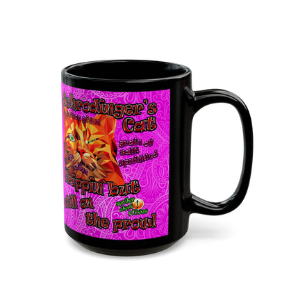 schrodinger's cat - Black Mug (pink swirl)