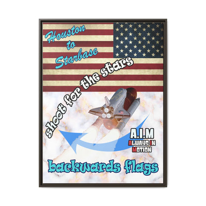 shoot for the stars - framed canvas art (white marble)