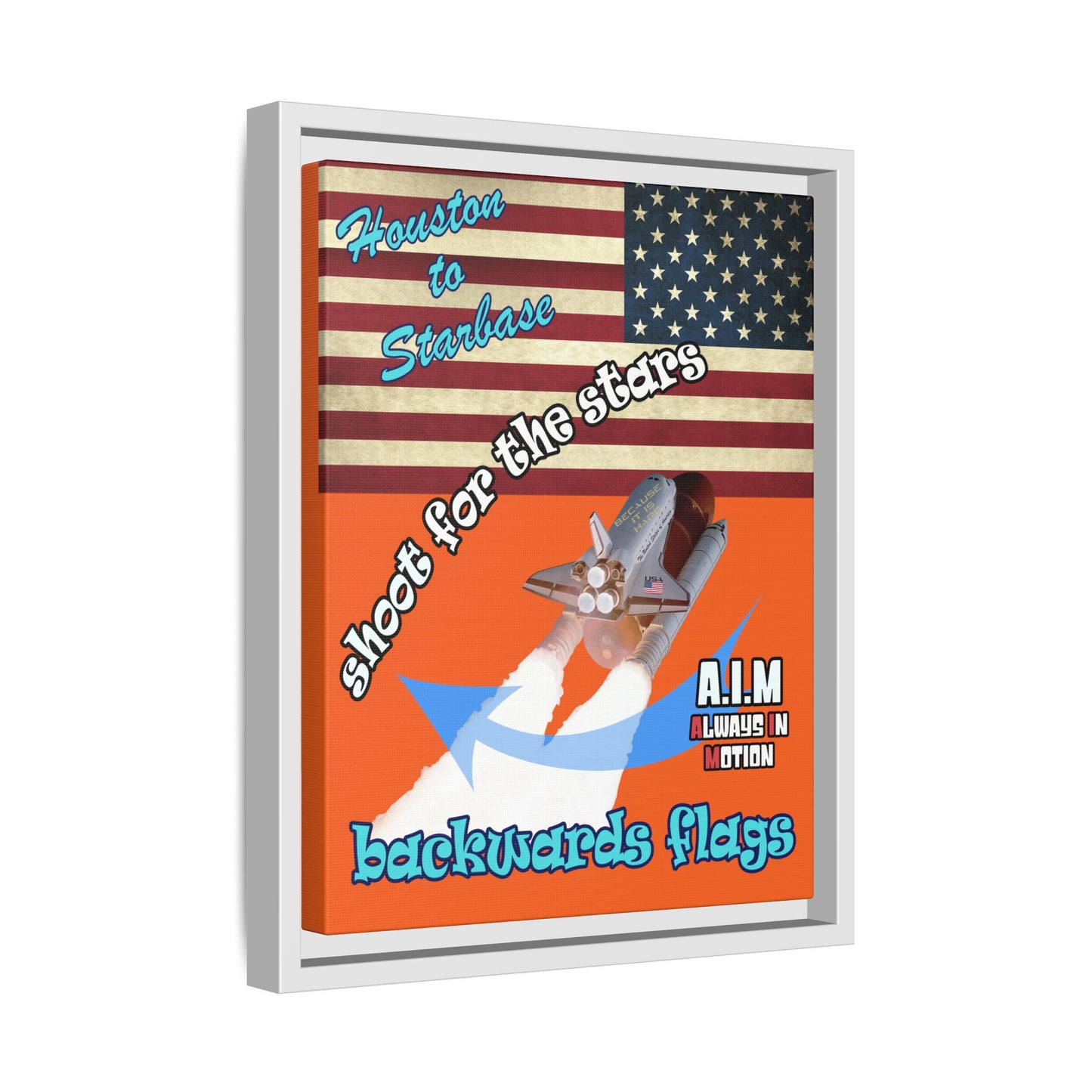 shoot for the stars - framed canvas art (orange)