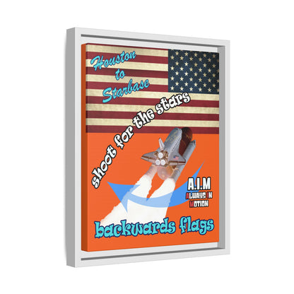 shoot for the stars - framed canvas art (orange)