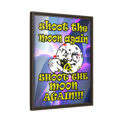shoot the moon again - framed canvas art (grey-pink wave)