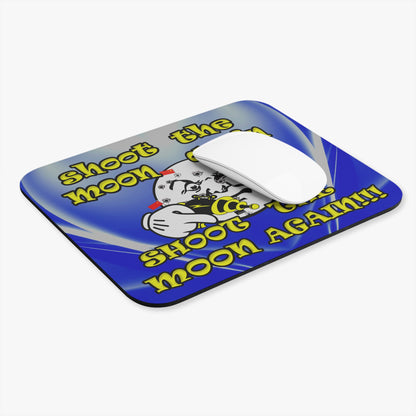 shoot the moon again - Mouse Pad (Rectangle) (blue-white wave)