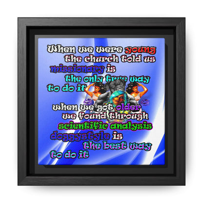 doggystyle - framed canvas art (blue-white wave)