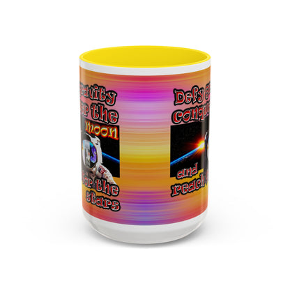 defy conquer reach - Accent Mug (color blur)