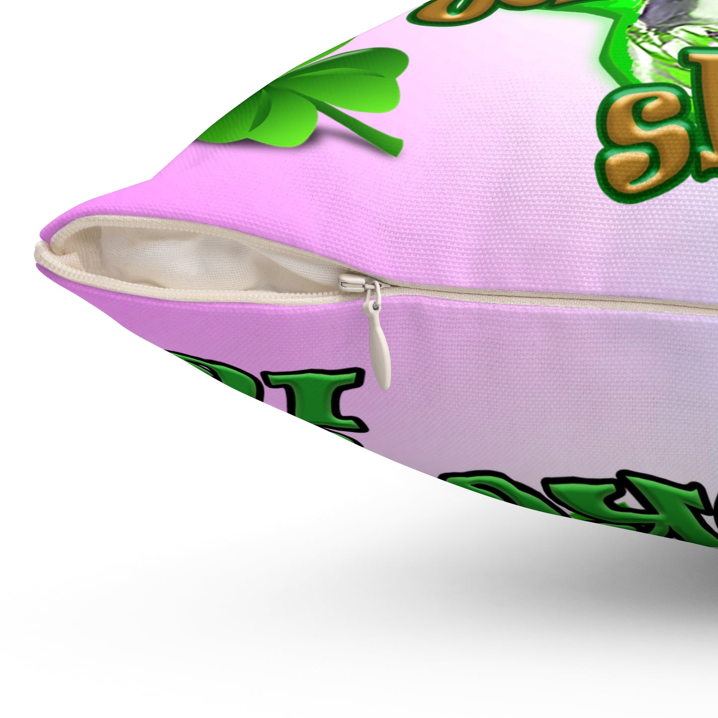 celtics logo - Spun Polyester Square Pillow - (light blue-pink wave)