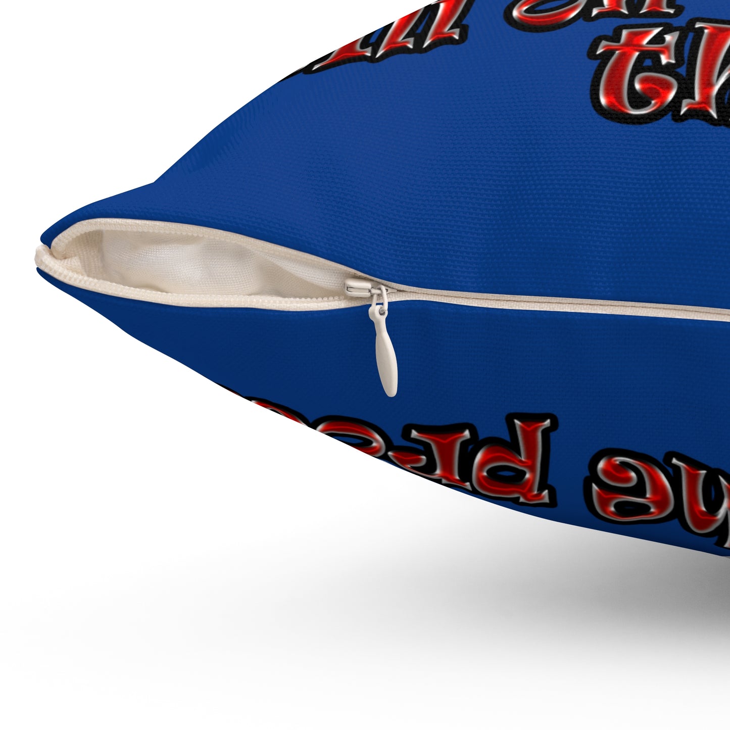 schrodinger's cat - Spun Polyester Square Pillow - (dark blue)