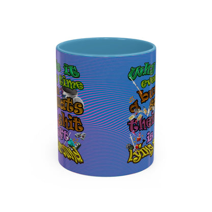 the bum's shit - Accent Mug (light blue-purple wave)