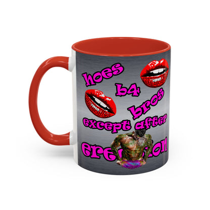 hoes b4 bros - Accent Mug (brushed nickel)