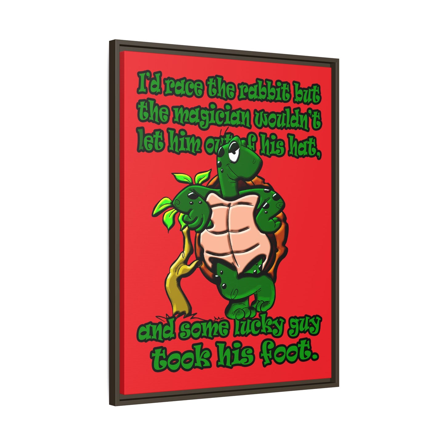 turtle race - framed canvas art (red)