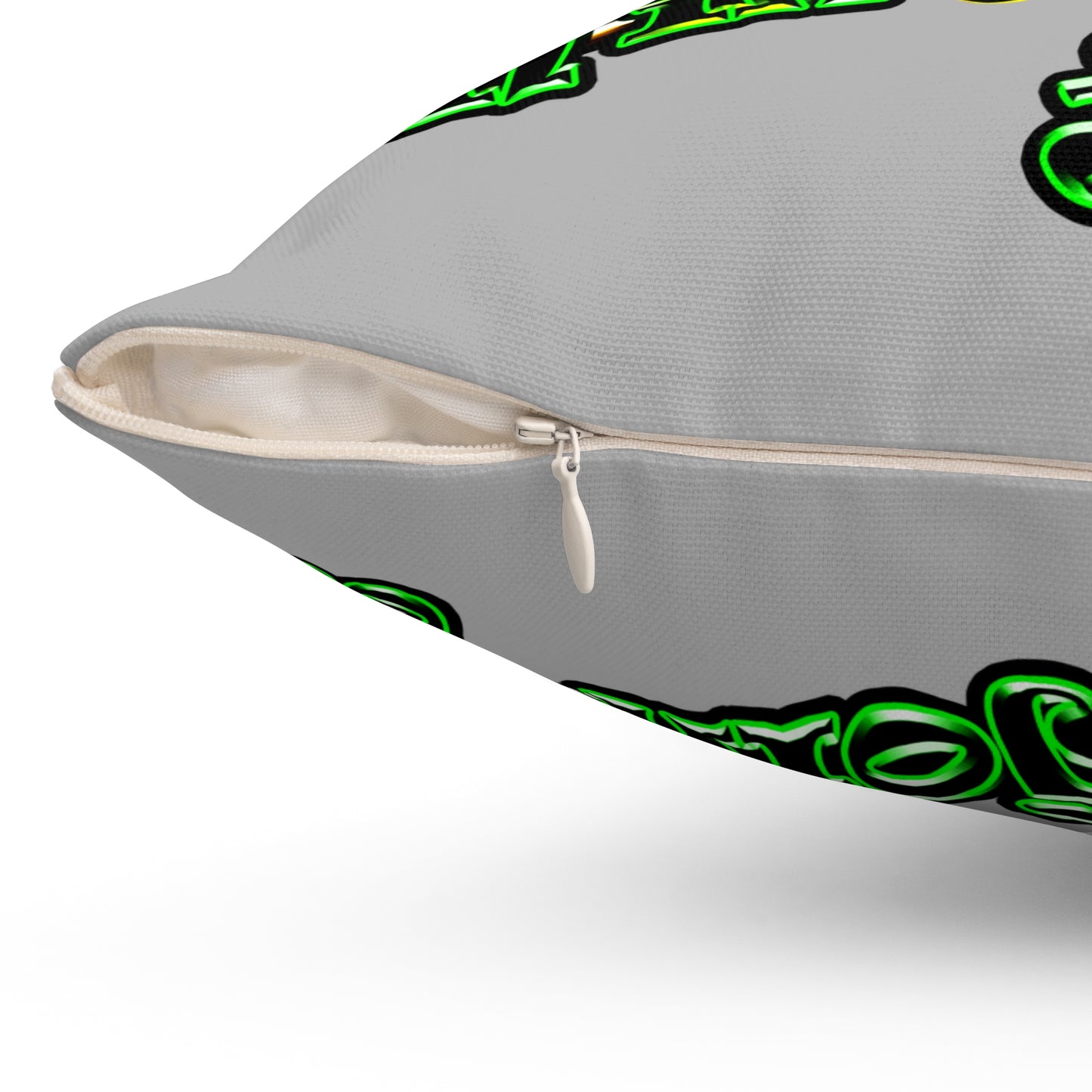 og - Spun Polyester Square Pillow - (light grey)