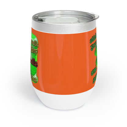 celtics logo - Chill Wine Tumbler (orange)