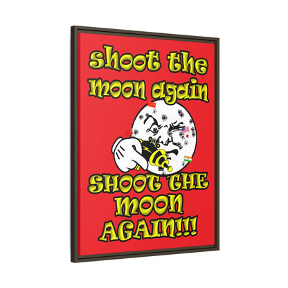 shoot the moon again - framed canvas art (red)
