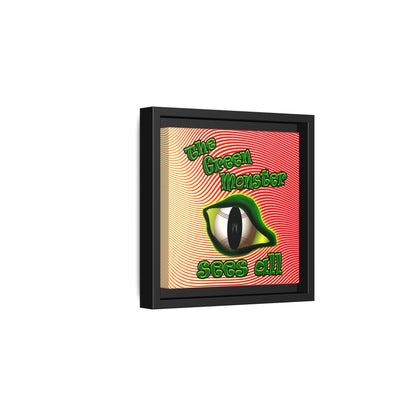 green monster - framed canvas art (yellow-orange wave)