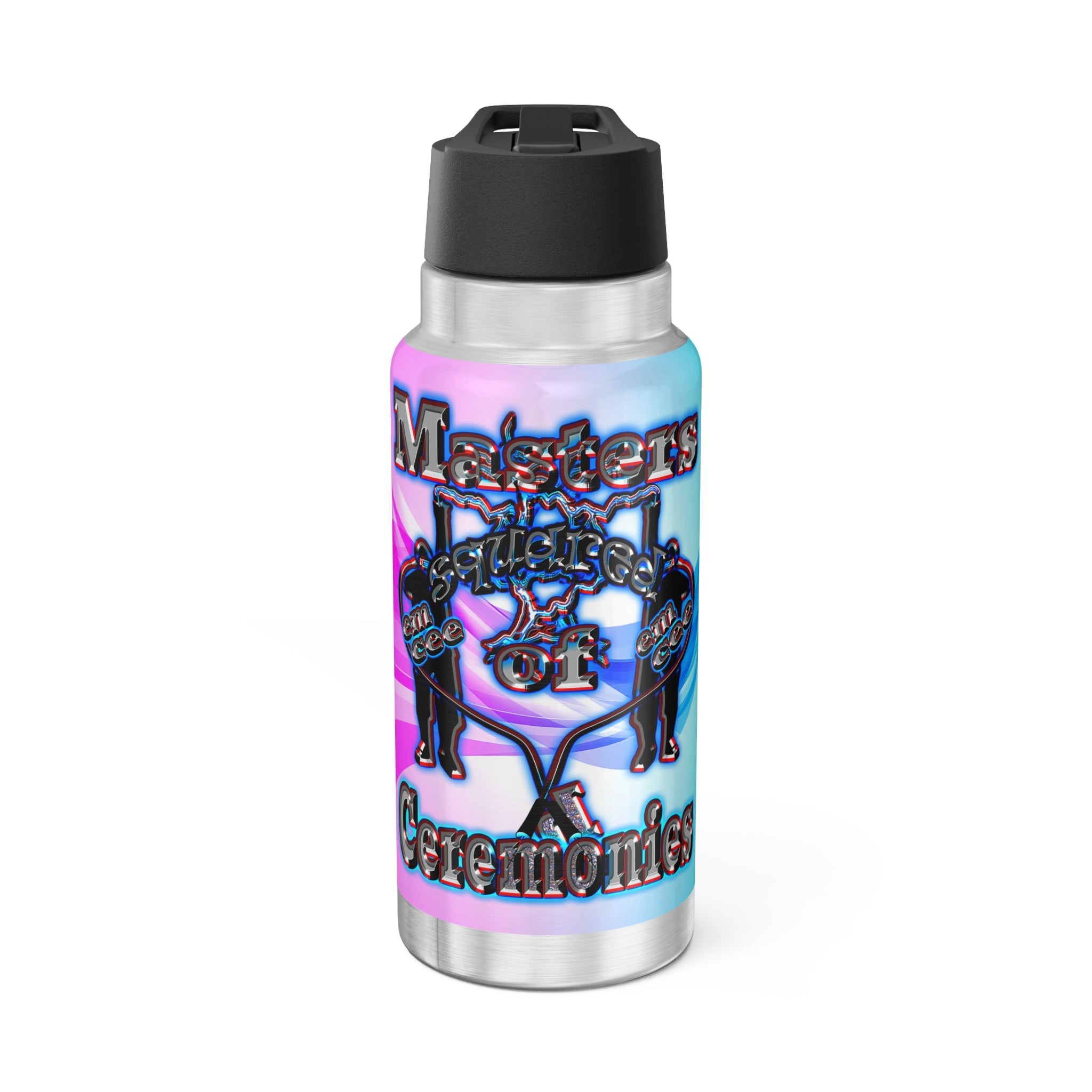 em cee squared - Gator Tumbler, 32oz (light blue-pink wave)