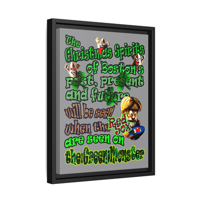 christmas spirits of boston - framed canvas art (grey)