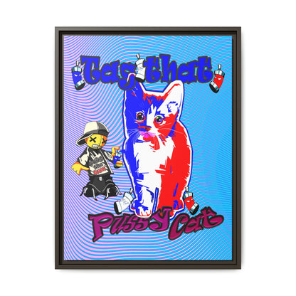 tag that - framed canvas art (light blue-purple wave)