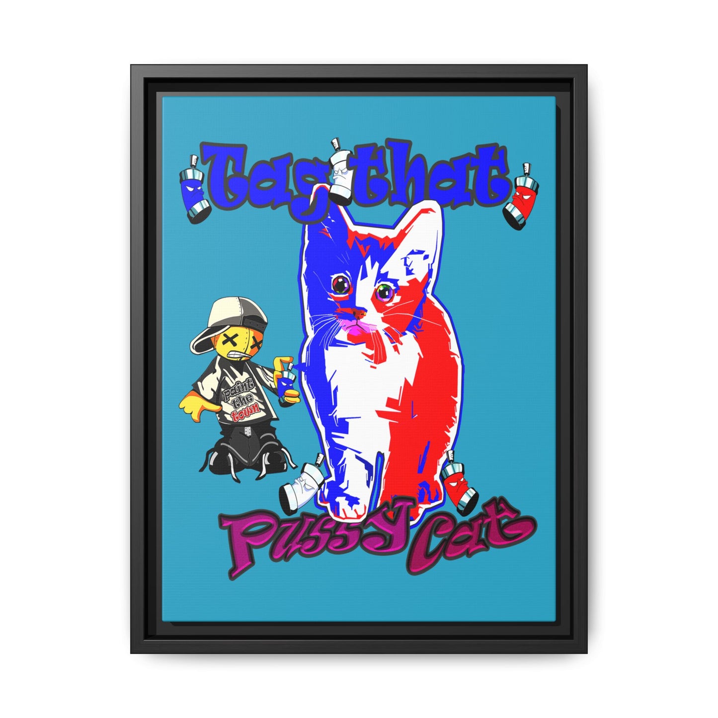 tag that - framed canvas art (turquoise)