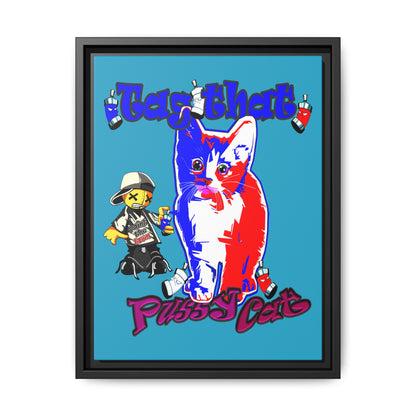 tag that - framed canvas art (turquoise)