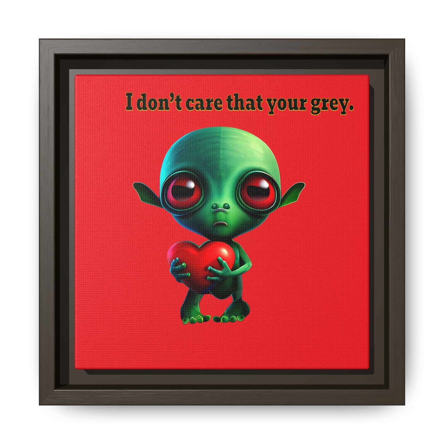 I don't care that your grey - framed canvas art (red)