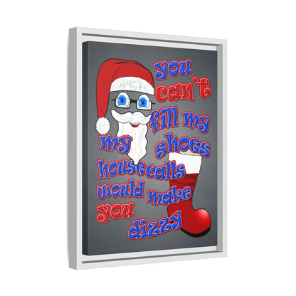 santa's shoes - framed canvas art (grey-light grey)