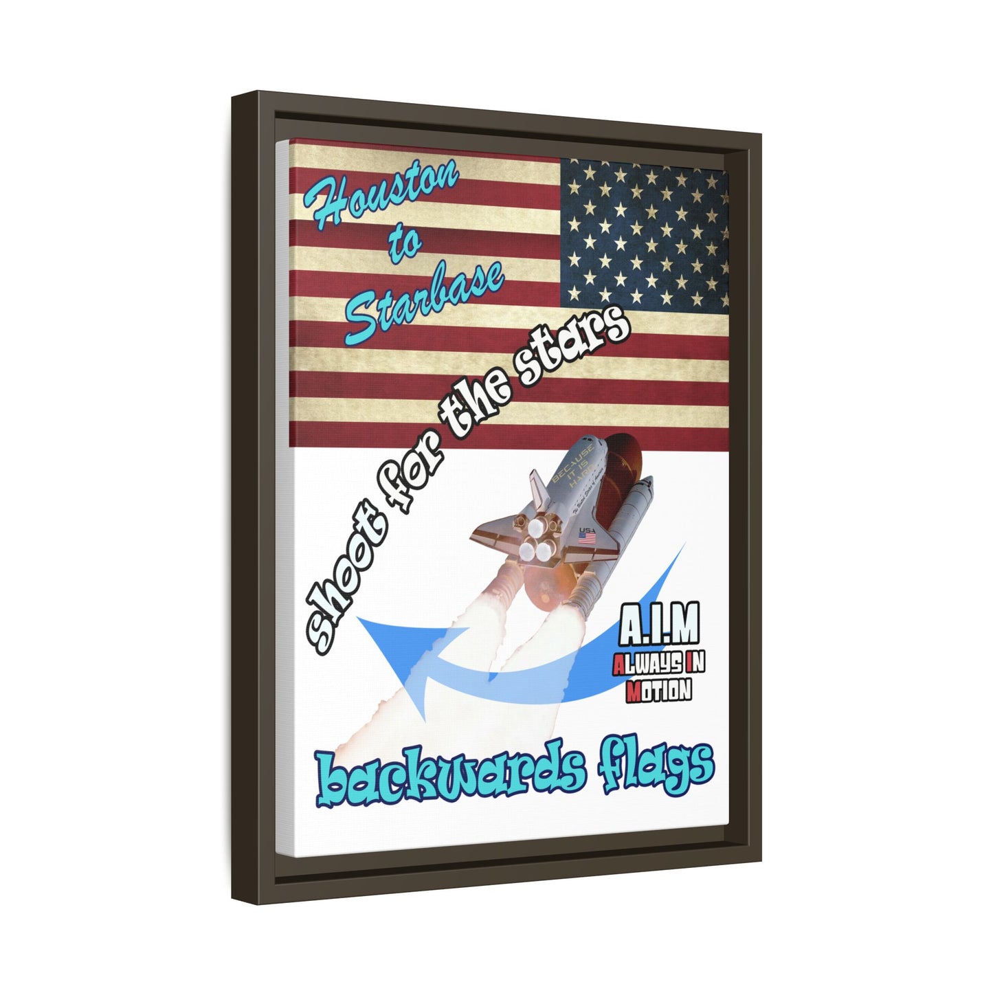 shoot for the stars - framed canvas art (white)