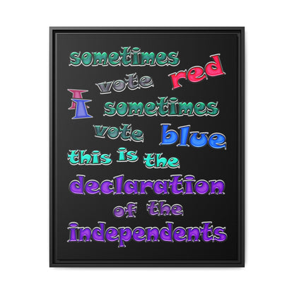 declaration of the independents - framed canvas art (black)
