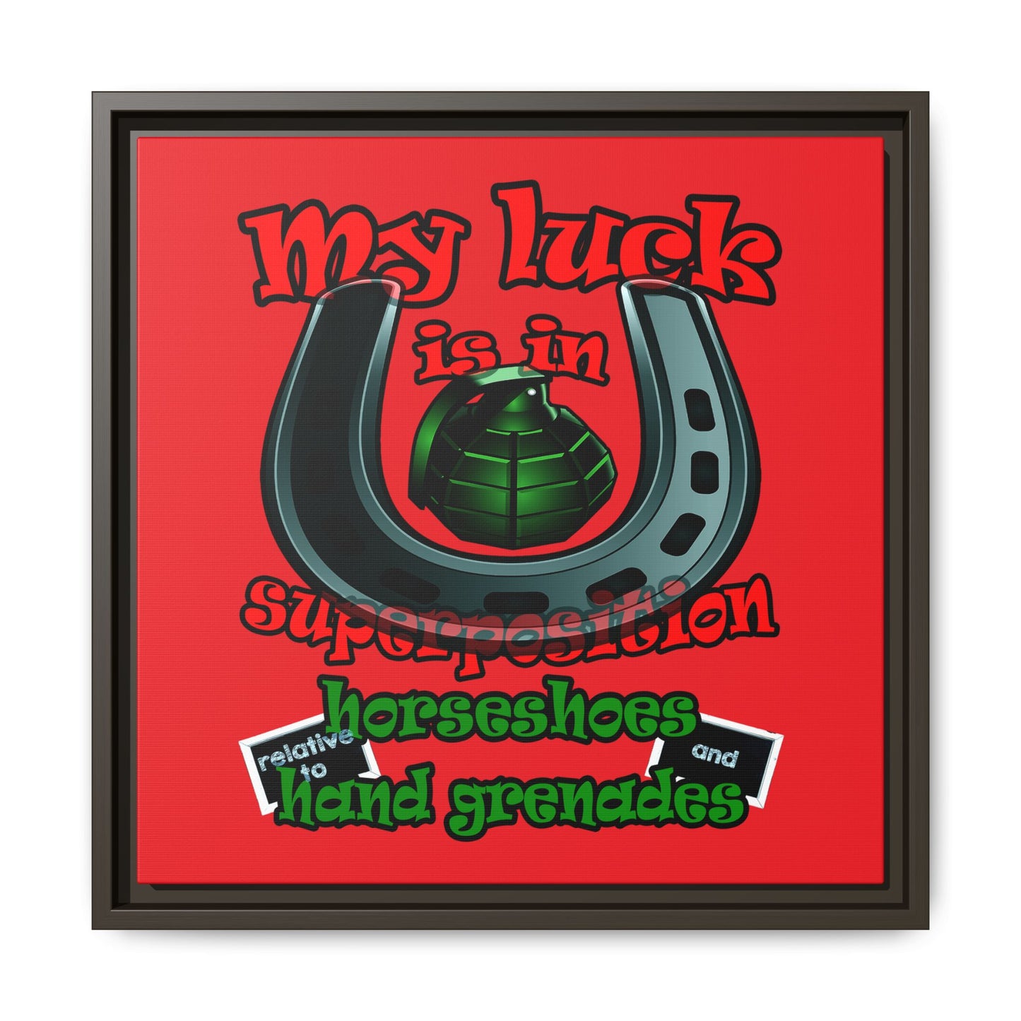 my luck - framed canvas art (red)