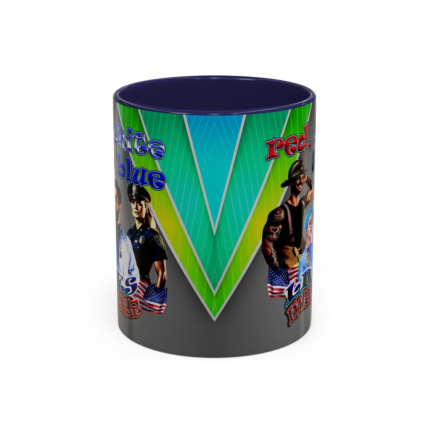 rw&b lives matter - Accent Mug (rainbow split)