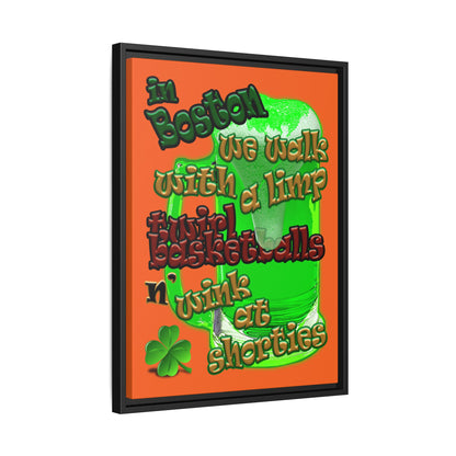 celtics logo - framed canvas art (orange)