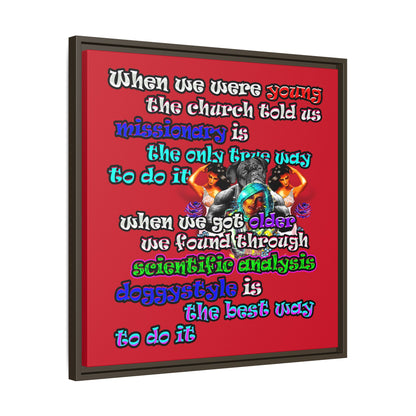 doggystyle - framed canvas art (dark red)