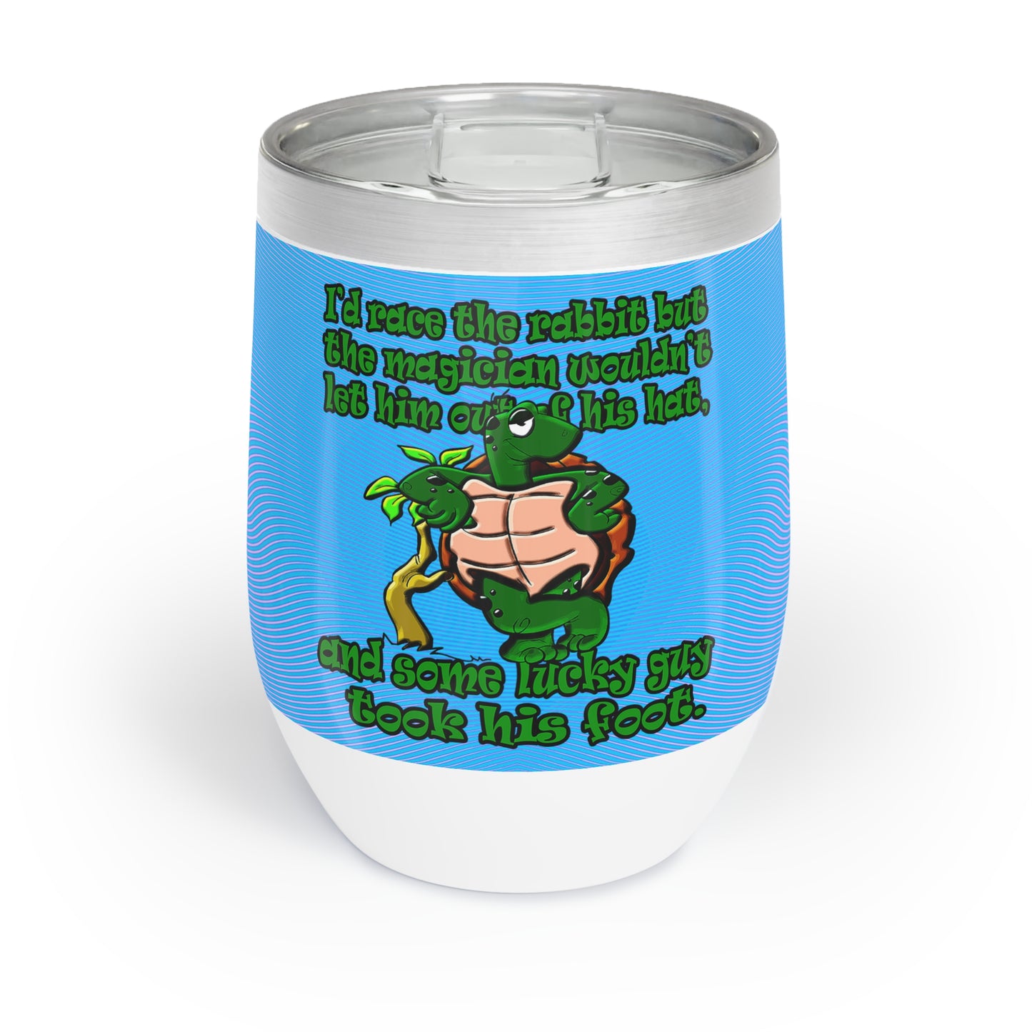 turtle race - Chill Wine Tumbler (light blue-purple wave)